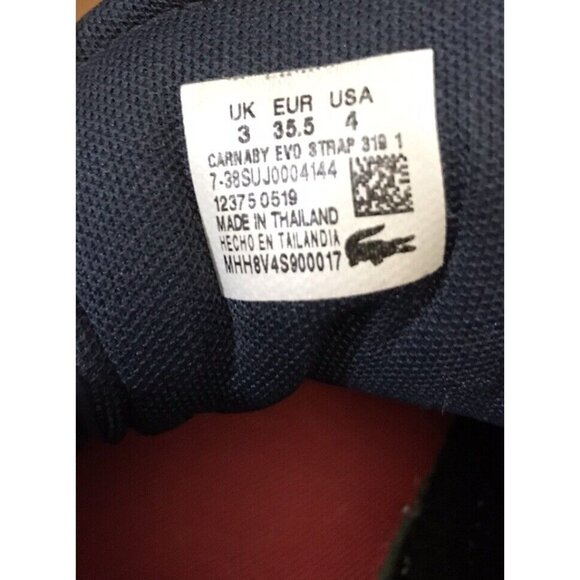 Lacoste Size 4 Blue Alligator Logo Straps Boys Shoes Sneakers Hook & loop EUC - Picture 6 of 9